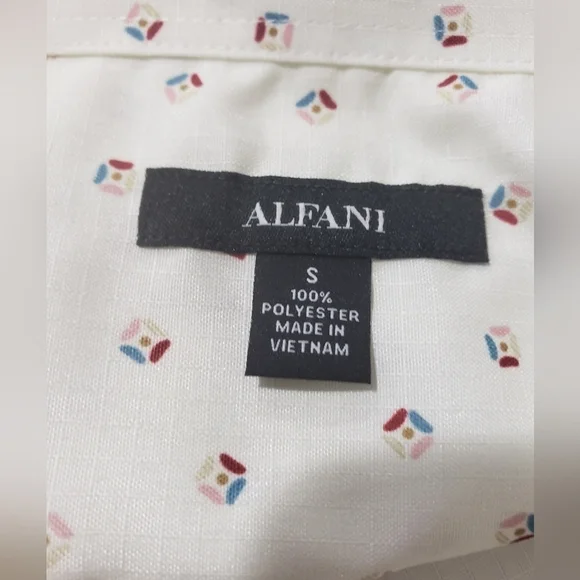 89- Alfani Men's Shirt Size S Short Sleeve 100% Polyester NWT - Picture 4 of 7